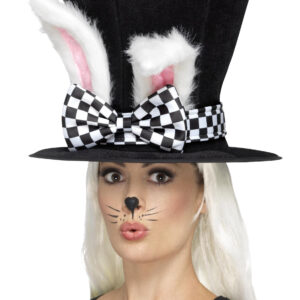 Zylinder mit Hasenoheren schwarz