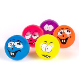Blinkender Flummiball mit Gesicht bunt 5