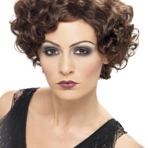 20er Can Can Locken Kurzhaarperücke braun