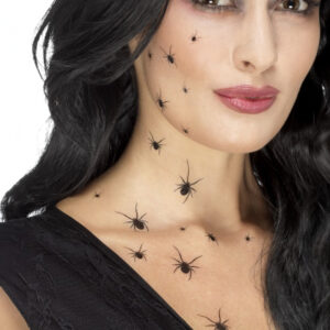 Spinnen-Tattoos Halloween-Makeup schwarz