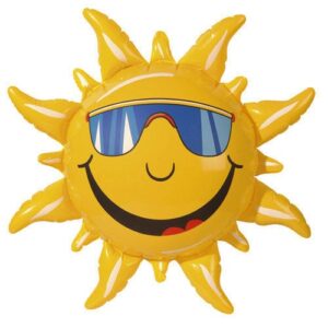 Aufblasbare Sonne Sommerparty-Deko gelb 60cm