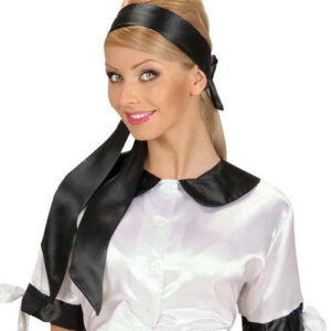 Satin-Kopftuch-Hüfttuch zum Knoten schwarz