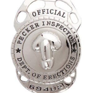 Polizeiabzeichen Penis-Inspektor silber 14x8cm