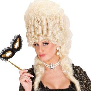 Barock Kamee-Perlenkette weiss-gold