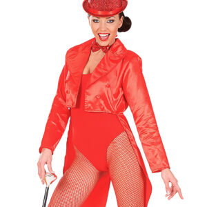 Satin-Frack für Damen Showgirl rot