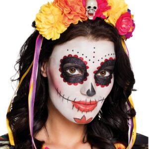 Dia de los Muertos Haarreif mit Blüten für Erwachsene