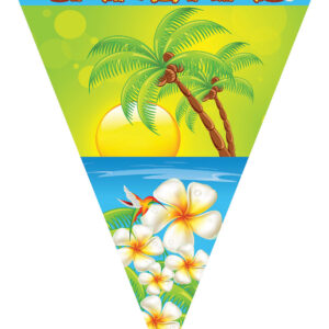 Tropische Wimpel-Girlande Aloha 5m bunt