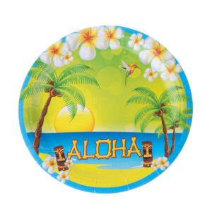 8 Pappteller Aloha Hawaii 23 cm bunt