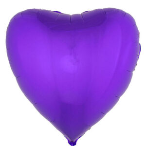 Herzförmiger Folienballon 45 cm violett