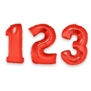 Zahlen-Luftballon Ziffern-Ballon für Geburtstage rot 1 m