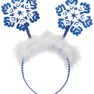 Schneeflocke Haarreif Weihnachten weiss-blau