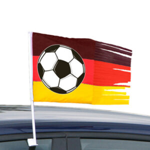 Autofahne mit Fransen Fussball-Fanartikel schwarz-rot-gelb 45x30cm