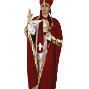 Bischof Herren-Kostüm rot-gold