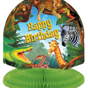 Geburtstagsparty Tischdeko Kaskade Safari bunt 24cm