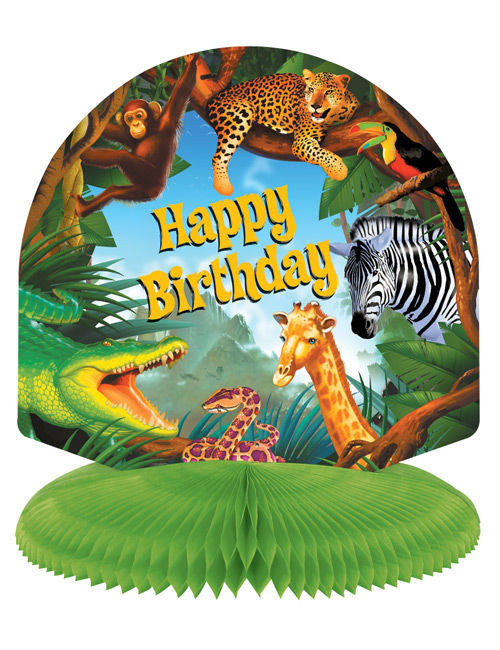 Geburtstagsparty Tischdeko Kaskade Safari bunt 24cm