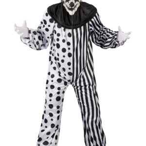 Horror-Clownkostüm für Herren Halloween-Kostüm schwarz-weiss