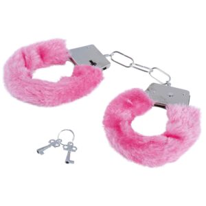 Handschellen Kostüm-Accessoire rosa-silber