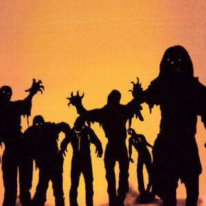 Zombie Halloween-Deko-Folien Set schwarz-orange 0