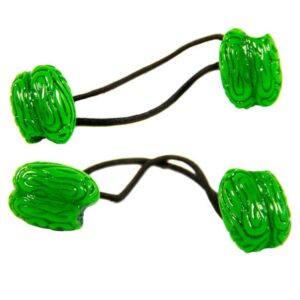 Kreepsville-Haargummis Gehirn-Haarschmuck 2 Stück grün