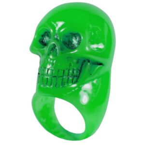 Kreepsville Gothic Ring Totenkopf grün