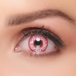 Kontaktlinsen blutige Adern rot-weiss