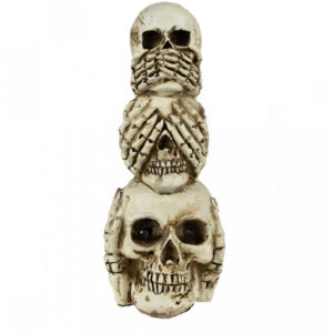 Totenschädel Turm mit LED Augen 20 cm