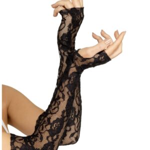 Gothic Spitzen-Armstulpen schwarz