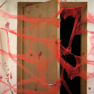 Halloween Spinnennetz mit Spinnen rot 20g