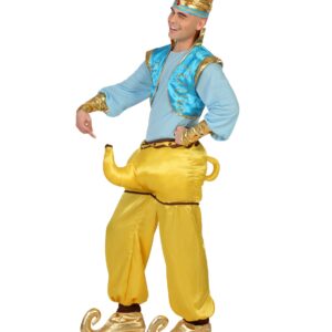 Fun Kostüm Orientalischer Flaschengeist für Erwachsene gelb-blau-gold