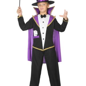 Zauberer-Kostüm für Kinder schwarz-violett