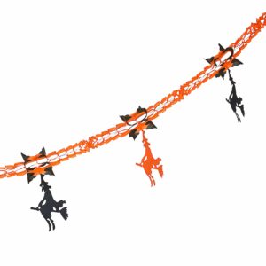 Halloweengirlande Hexen schwarz-orange 240cm