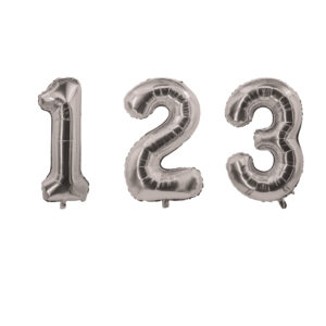 Aluminium-Luftballon Zahl 0 Deko silber 55x88cm