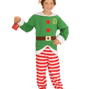 Weihnachtself Kinder-Kostüm grün-rot-weiss