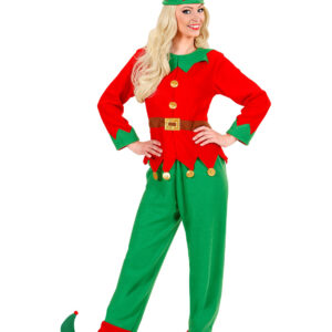 Weihnachtswichtel Kostüm für Damen rot-grün