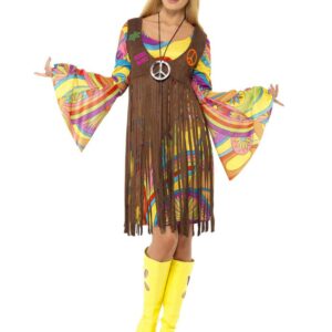 Retro Damenkostüm Hippie bunt