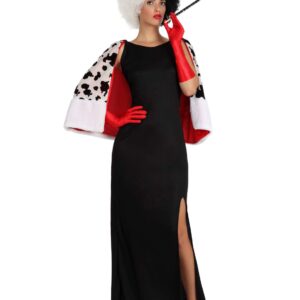Bösewichtin Schurkin-Damenkostüm schwarz-weiss-rot