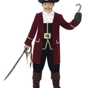 Kostüm Piratenkapitän für Jungen schwarz-bordeaux