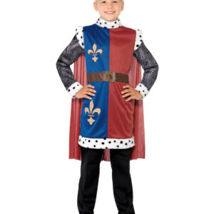 Königskostüm für Jungen blau-rot-weiss