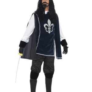 Musketier-Kostüm D`Artagnan dunkelblau-weiß