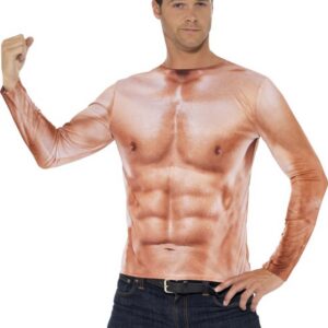 Muskelshirt Sixpack beige