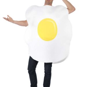 Lustiges Spiegelei-Kostüm Ei weiss-gelb