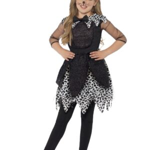 Süsser Leopard Kinderkostüm Katze schwarz-weiss