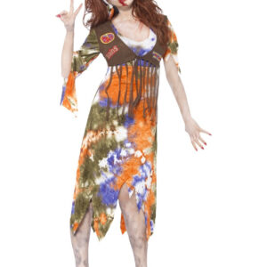 60er Zombie Hippie Halloween Damenkostüm bunt