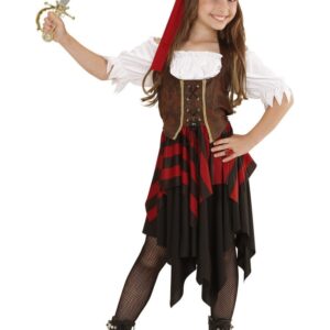 Abenteuerlustige Piratin Kinderkostüm für Mädchen bunt