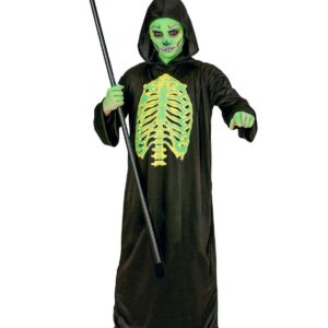 Unheimlicher Sensenmann Halloween Kinderkostüm Tod schwarz-grün