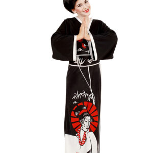 Chinesin-Mädchenkostüm Geisha schwarz