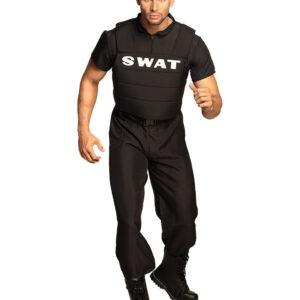 SWAT-Kostüm Polizei-Herrenkostüm schwarz-weiss