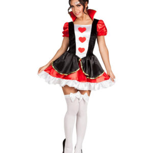Sexy Herzkönigin-Kostüm für Damen schwarz-rot