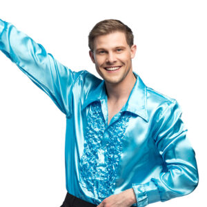 Satinhemd für Männer blau