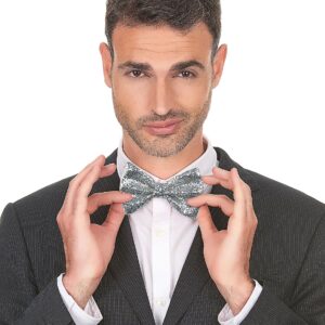 Disco-Fliege mit Glitzereffekt silber